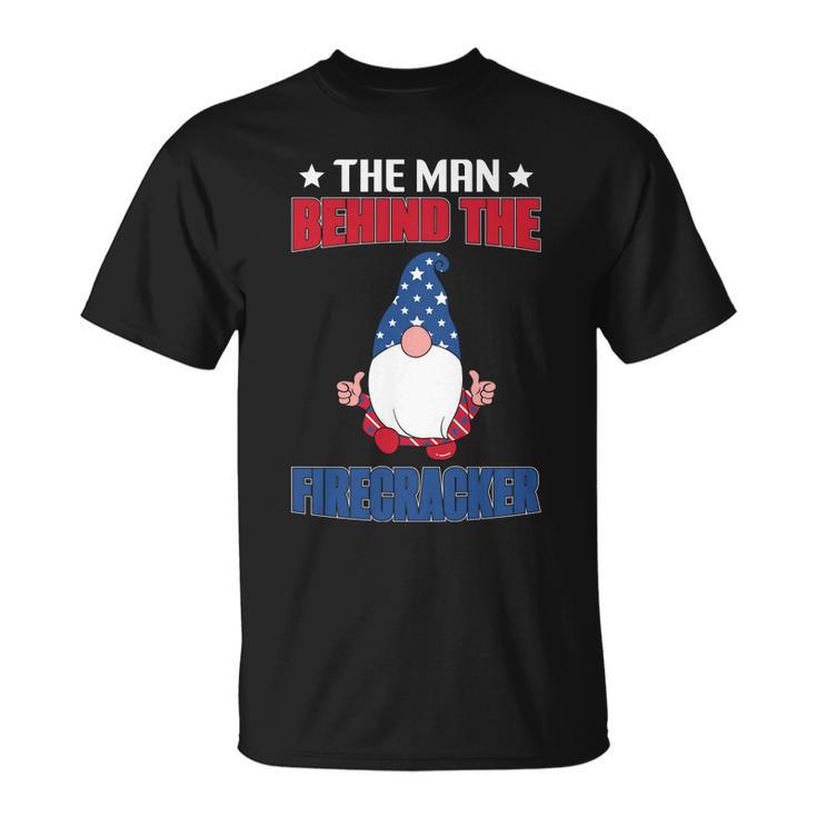 The Man Behind Firecracker Gnome Graphic 4Th July Plus Size Unisex T-Shirt