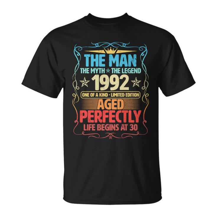 The Man Myth Legend 1992 Aged Perfectly 30Th Birthday Tshirt Unisex T-Shirt