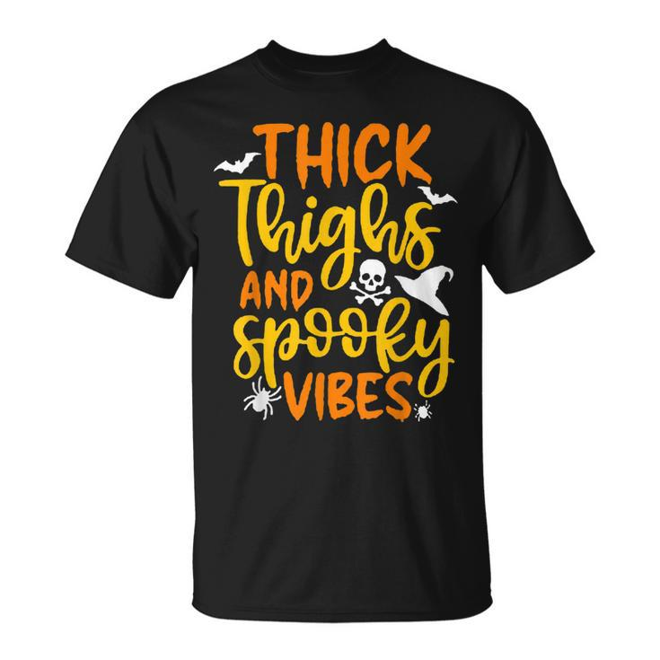 Thick Thighs And Spooky Vibes Halloween Costume Party Dress  Unisex T-Shirt
