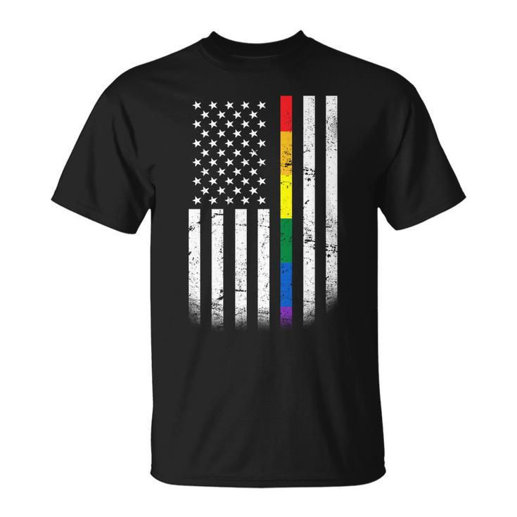 Thin Rainbow Line Lgbt Gay Pride Flag Tshirt Unisex T-Shirt