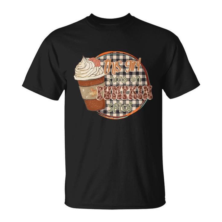 This Girl Runs On Pumpkin Spice Thanksgiving Quote Unisex T-Shirt