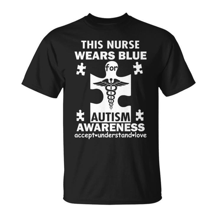 This Nurse Wears Blue For Autism Awareness Tshirt Unisex T-Shirt