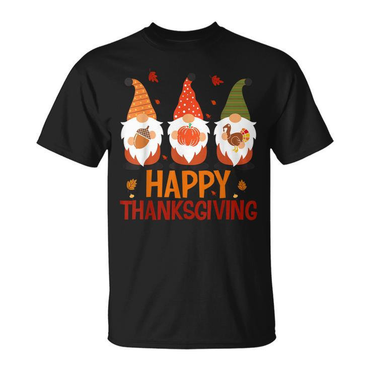 Three Gnomes Happy Thanksgiving Autumn Fall Pumpkin Spice V2 T-shirt