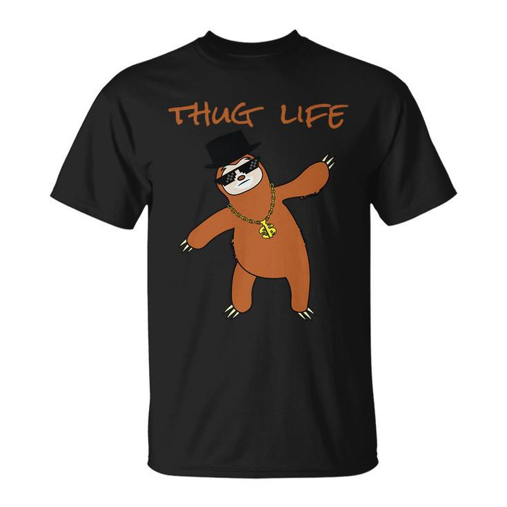 Thug Life Gangsta Sloth Unisex T-Shirt