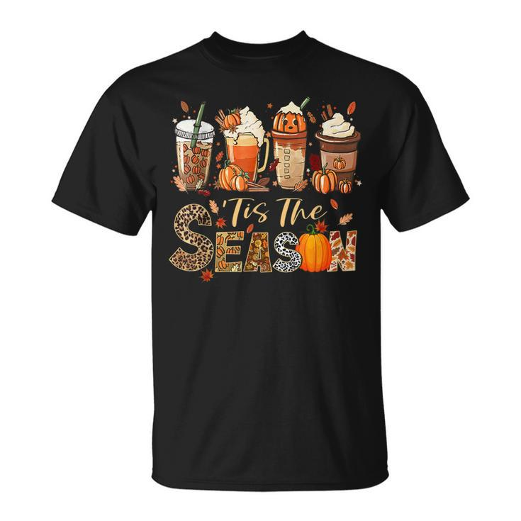 Tis The Season Pumpkin Spice Coffee Fall Autumn Thanksgiving T-shirt