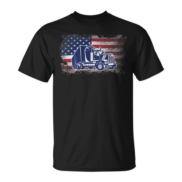 Trucker Trucker American Flag Usa Patriotic Trucker _ V2 Unisex T-Shirt