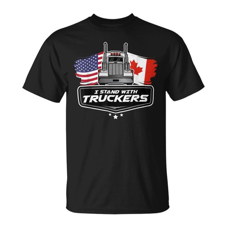 Trucker Trucker Support I Stand With Truckers Freedom Convoy _ V2 Unisex T-Shirt