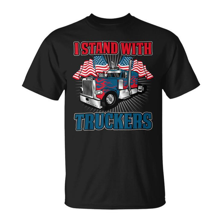 Trucker Trucker Support I Stand With Truckers Freedom Convoy  V3 Unisex T-Shirt