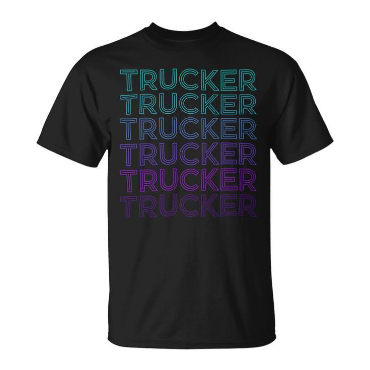 Trucker Trucker Truck Driver Retro V2 Unisex T-Shirt