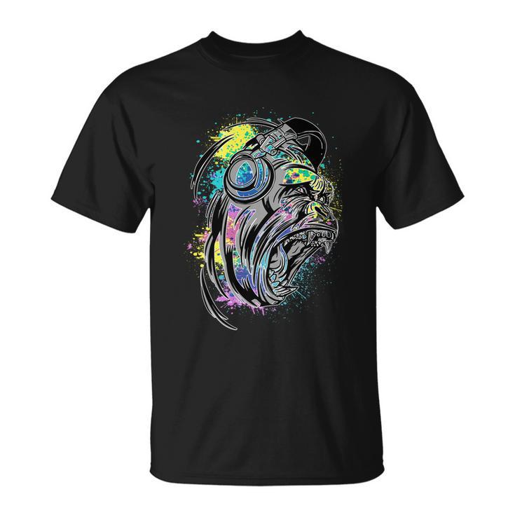Turntable Dj Gorilla Splash Music Producer Monkey Dj Disc Gift Unisex T-Shirt