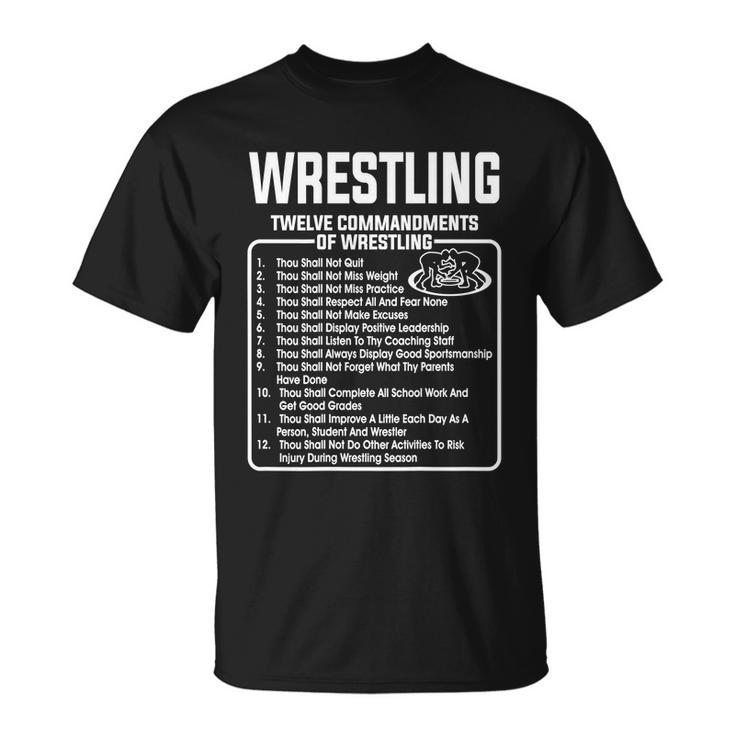 Twelve Commandments Of Wrestling Tshirt Unisex T-Shirt