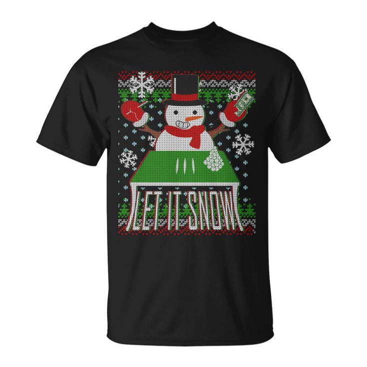 Ugly Christmas Sweater Let It Snow Frosty Snowman On Drugs Unisex T-Shirt