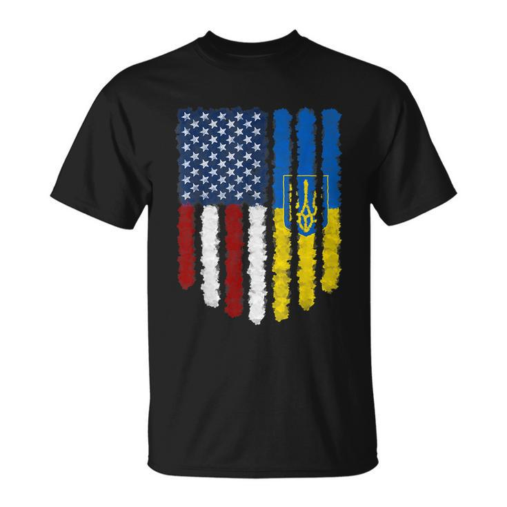 Ukrainian American Flag Ukraine Usa America Unisex T-Shirt