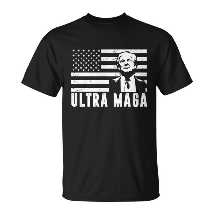 Ultra Maga Donald Trump Usa Flag V2 Unisex T-Shirt