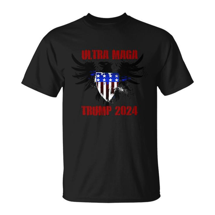 Ultra Maga Eagle Grunge Splatter Trump 2024 Anti Biden Unisex T-Shirt