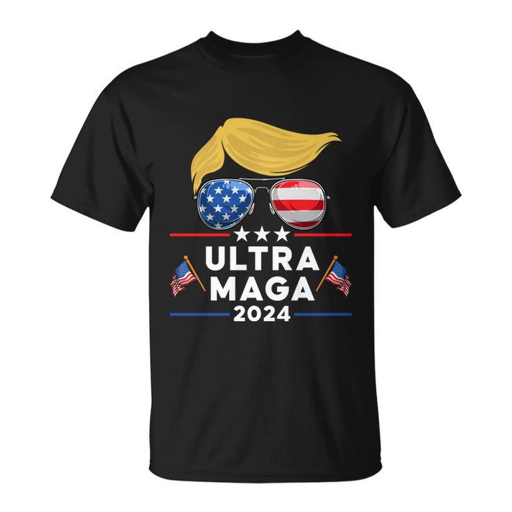 Ultra Maga Maga King Donald Trump American Flag Tshirt Unisex T-Shirt