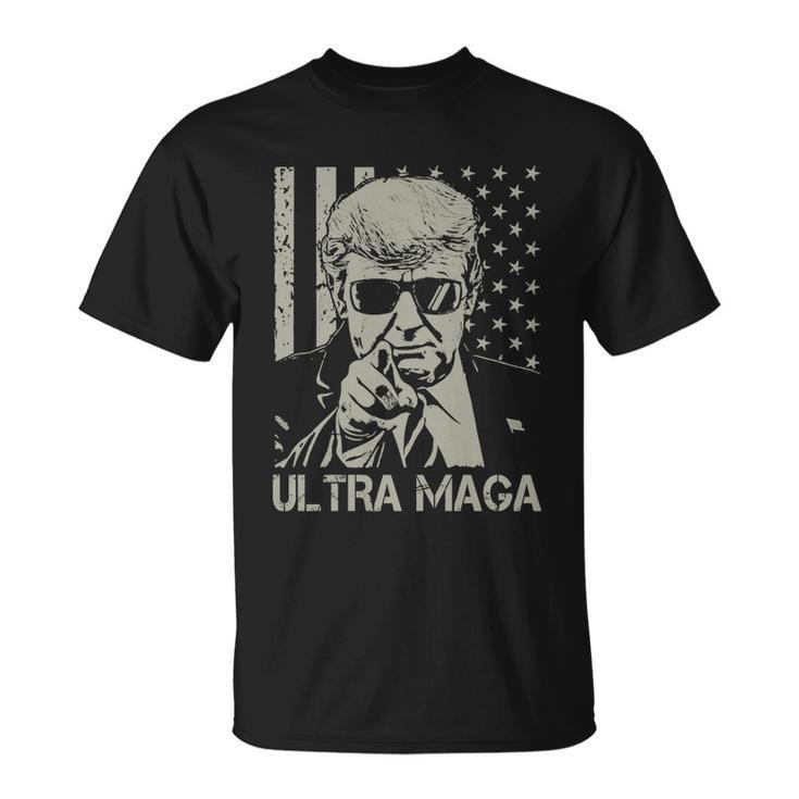 Ultra Maga Shirt Funny Anti Biden Us Flag Pro Trump Trendy Tshirt V2 Unisex T-Shirt