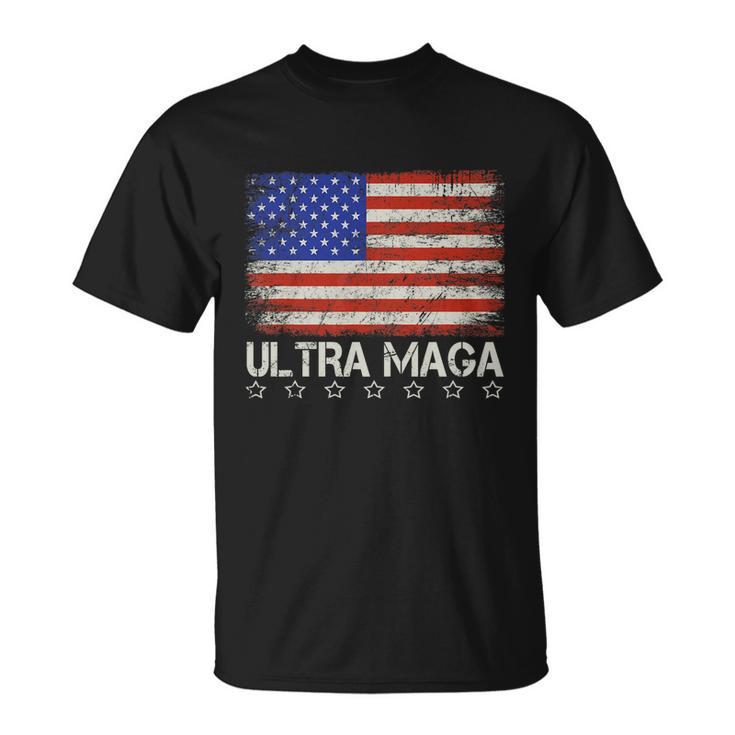Ultra Maga Shirt Maga King Funny Anti Biden Us Flag Pro Trump Trendy Tshirt V2 Unisex T-Shirt