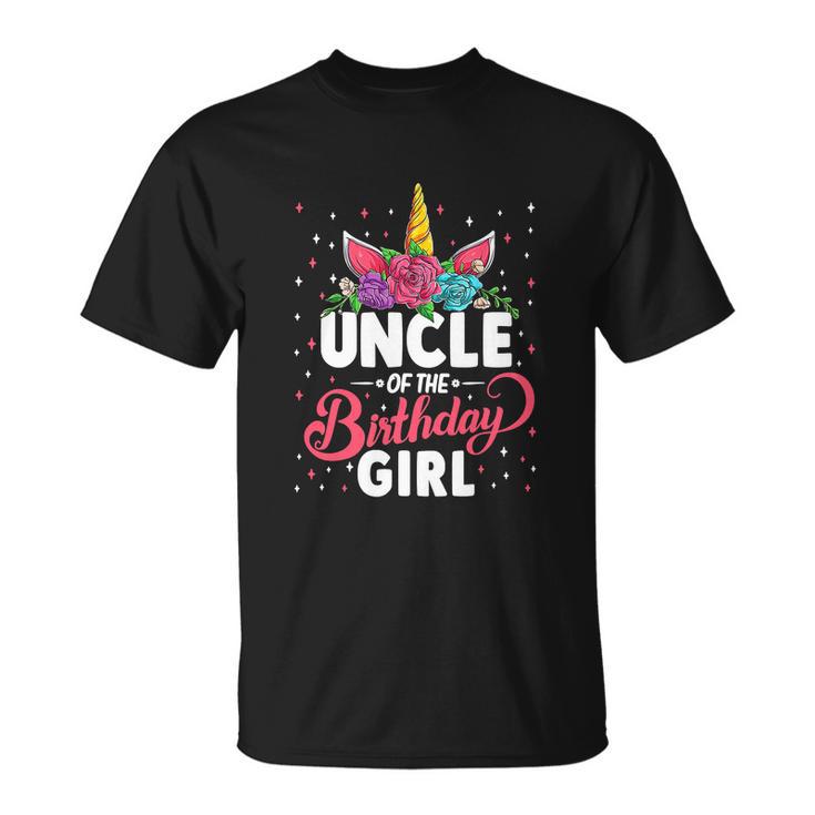 Uncle Of The Birthday Girl Uncle Funny Unicorn Birthday Unisex T-Shirt