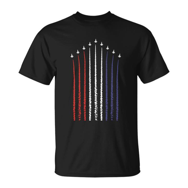Us American Flag With Fighter Jets For 4Th Of July Gift Unisex T-Shirt