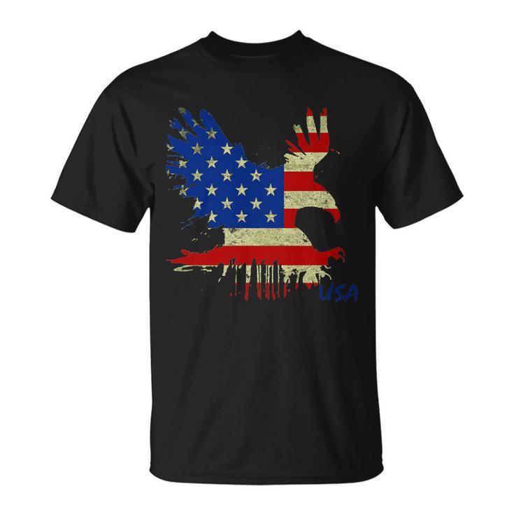 Usa Bald Eagle Flag Drip 4Th Of July Unisex T-Shirt