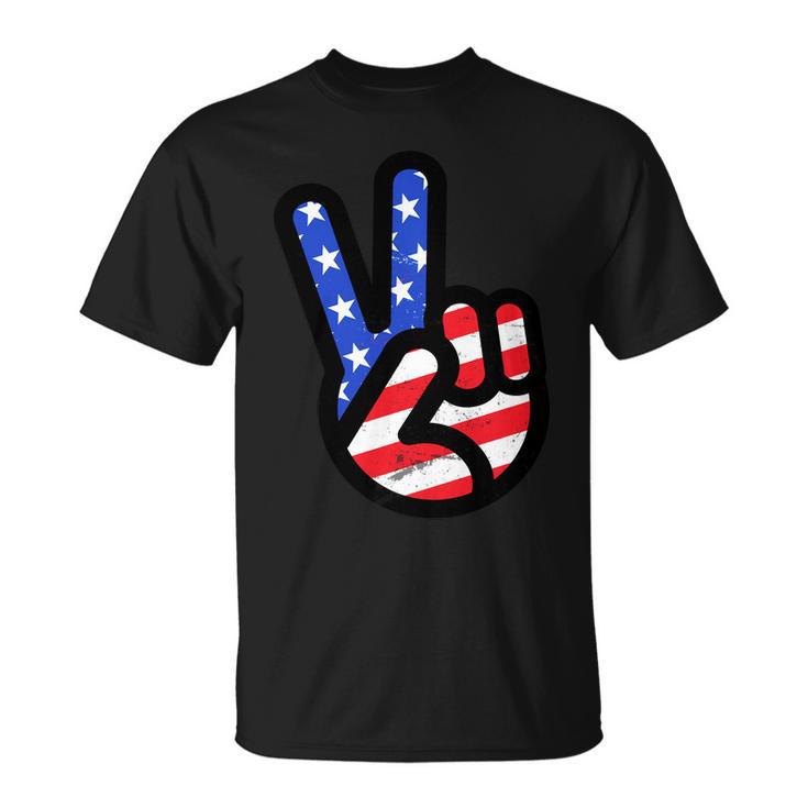 Usa Peace Sign Unisex T-Shirt