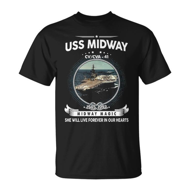 Uss Midway Cv 41 Front Style Unisex T-Shirt