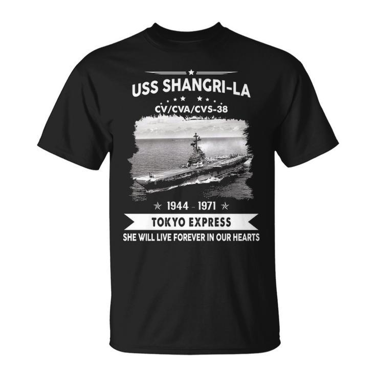 Uss Shangri-La Cv 38 Cva 38 Front Unisex T-Shirt