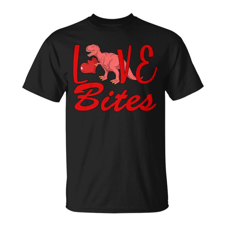 Valentines Day Love Bites Dinosaur Unisex T-Shirt