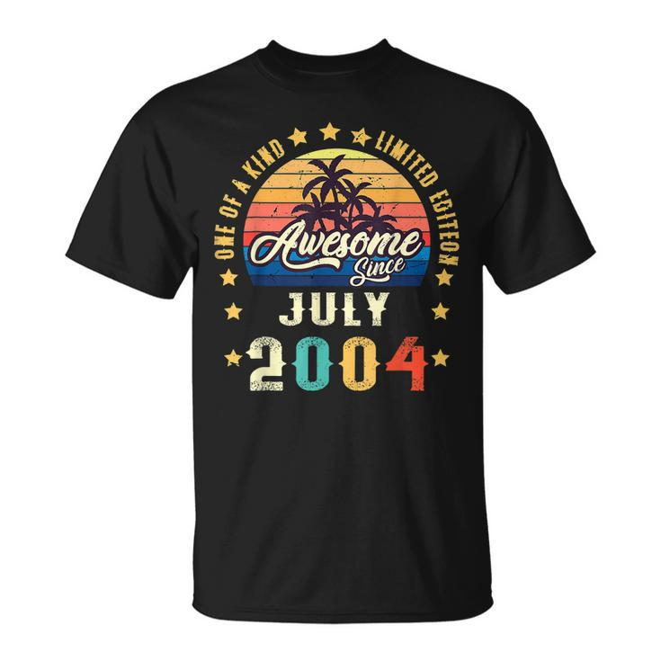 Vintage 18Th Birthday Awesome Since July 2004 Epic Legend  Unisex T-Shirt