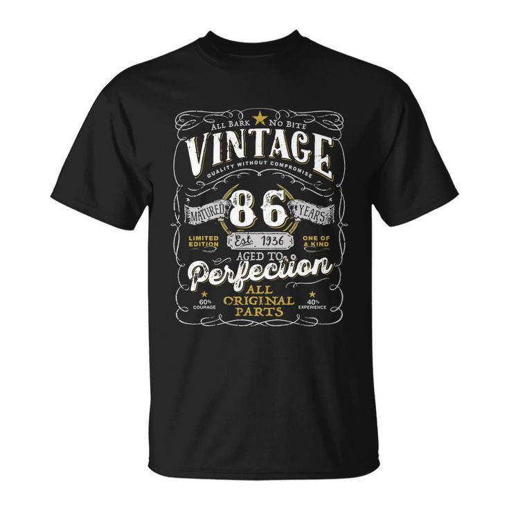 Vintage 1936 Birthday For Women Funny Men 86 Years Old Unisex T-Shirt