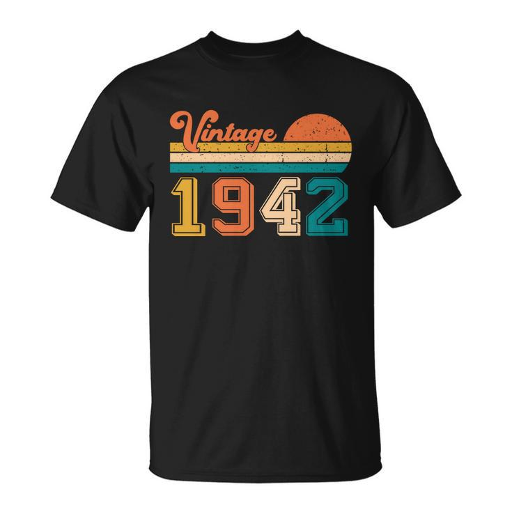Vintage 1942 Retro Funny 80Th Birthday Gift Unisex T-Shirt