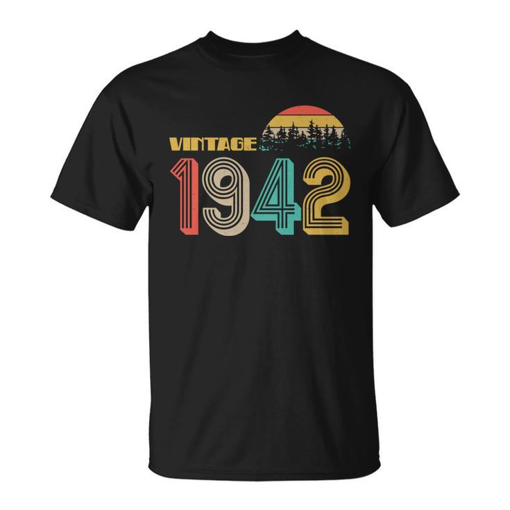 Vintage 1942 Sun Wilderness 80Th Birthday Unisex T-Shirt