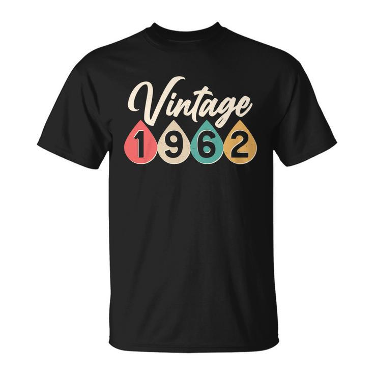 Vintage 1962 60Th Birthday Retro Teardrop Design Unisex T-Shirt