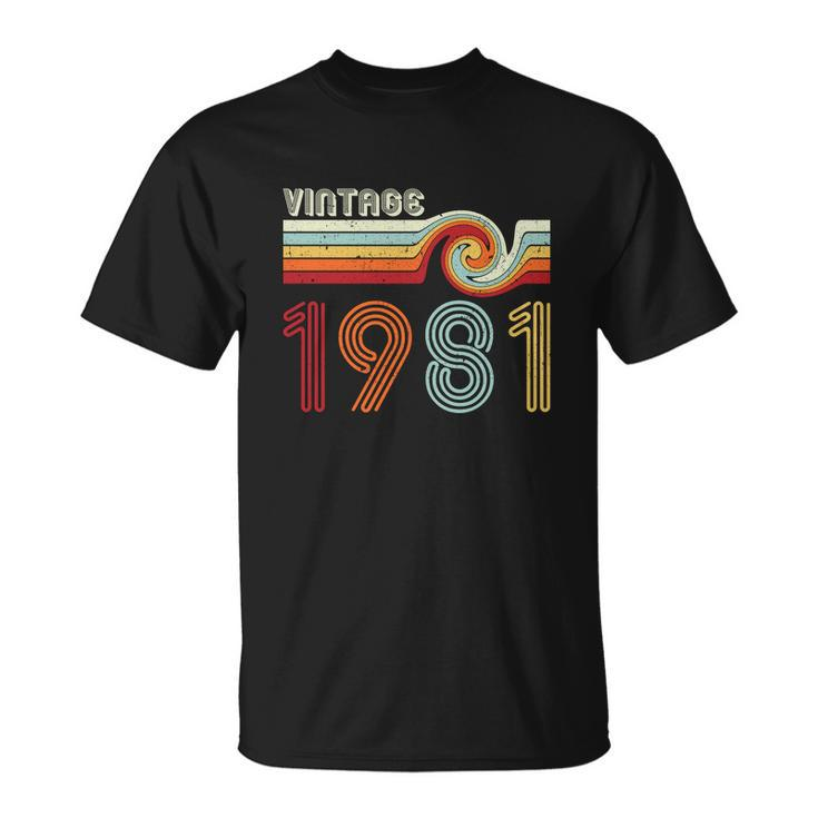 Vintage 1981 Retro Birthday T-Shirt