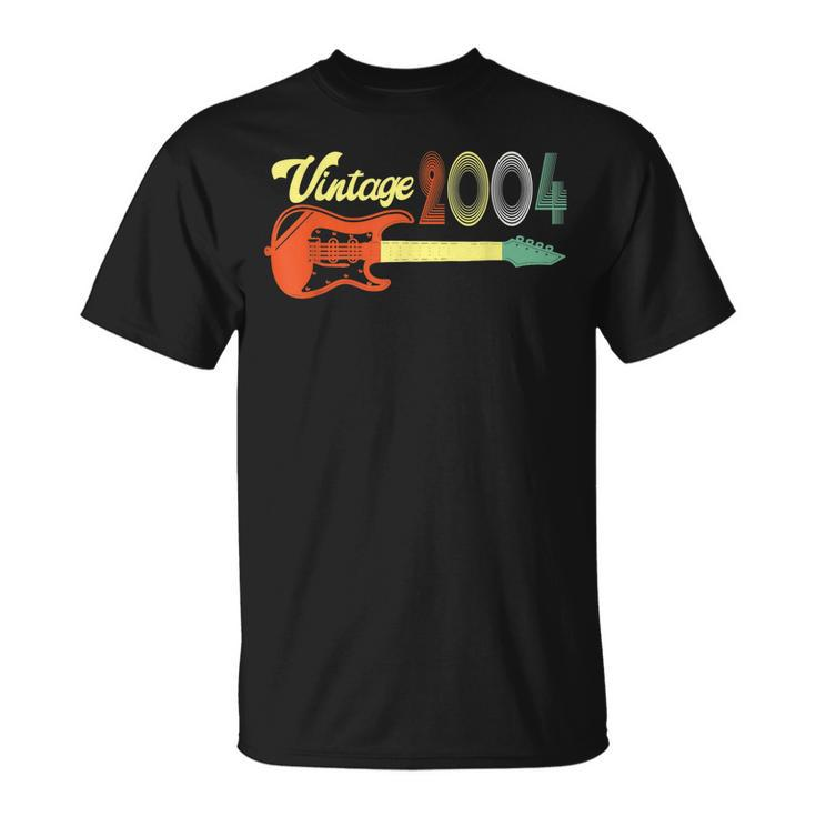 Vintage 2004 Retro 18Th Birthday With Guitar 18 Years Old  Unisex T-Shirt
