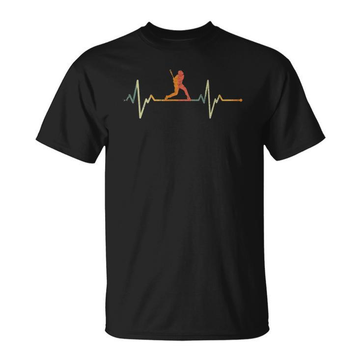 Vintage Baseball Player Gift Heartbeat Baseball Unisex T-Shirt