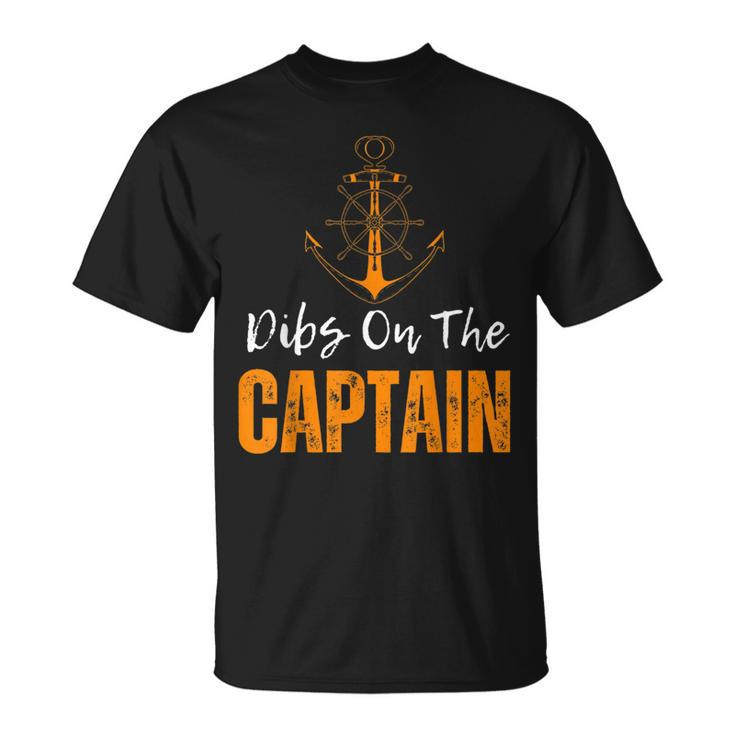 Vintage Dibs On The Captain Captain Wife Quote T-shirt