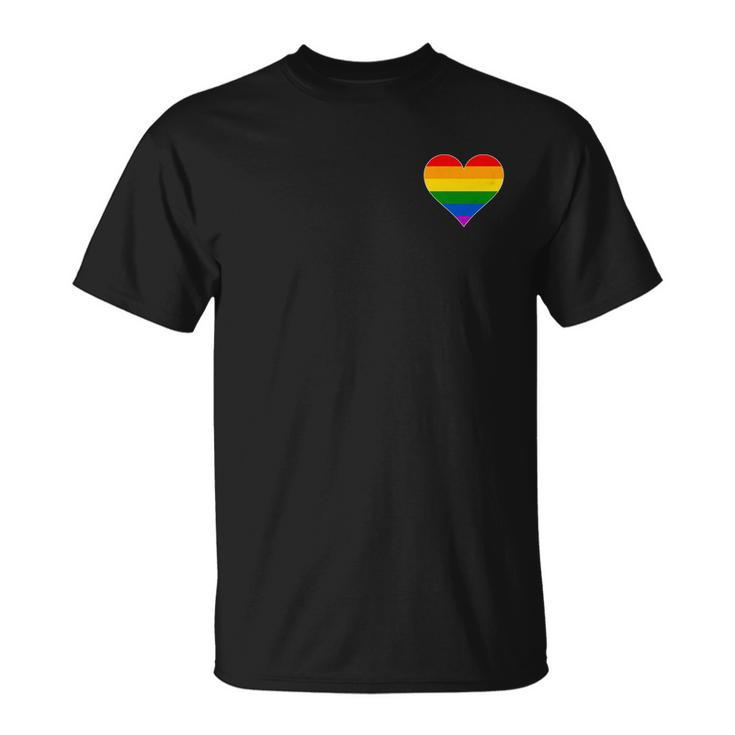 Vintage Gay Pride Pocket Rainbow Heart Tshirt Unisex T-Shirt