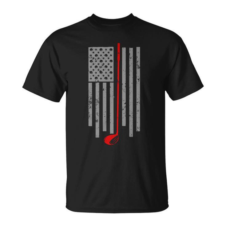 Vintage Golf American Flag Usa Tshirt Unisex T-Shirt