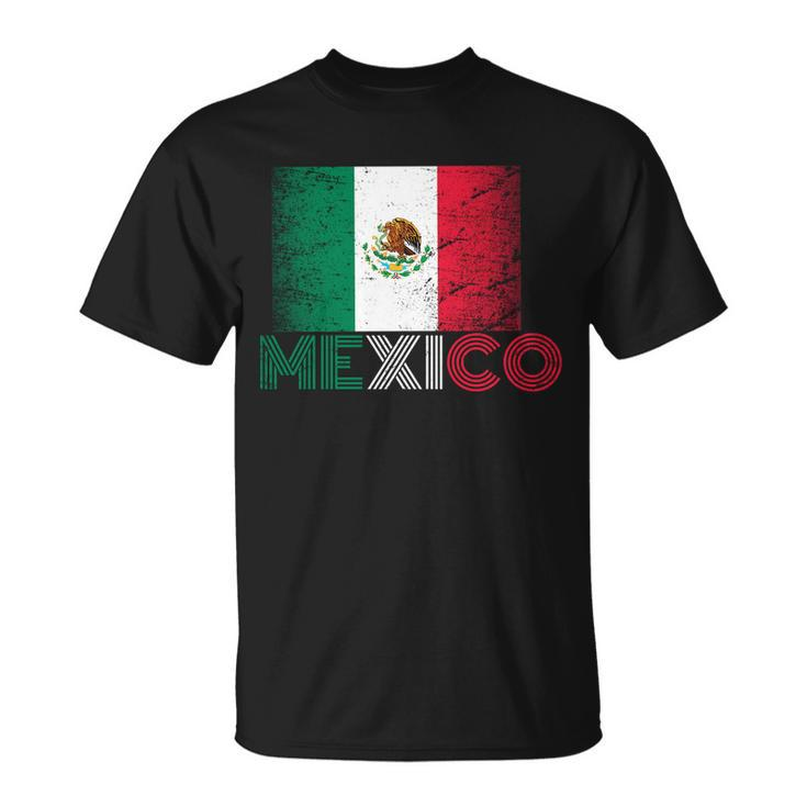 Vintage Mexico Distress Logo Flag Unisex T-Shirt