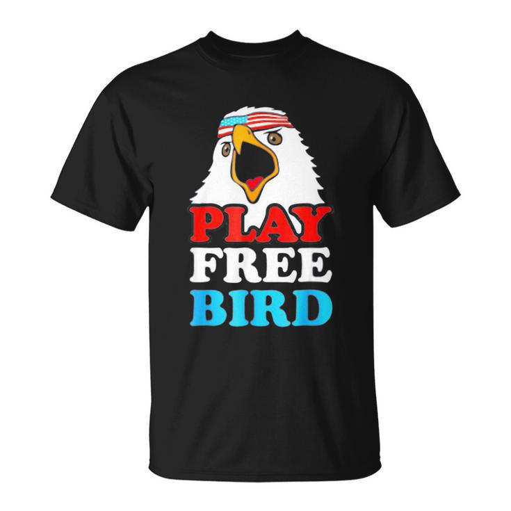 Vintage Play Free Bird Bald Eagle American Patriotic Usa Unisex T-Shirt