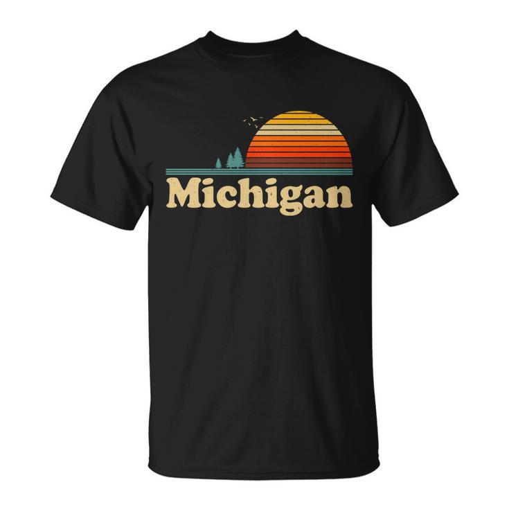 Vintage Retro Michigan Sunset Logo Tshirt Unisex T-Shirt