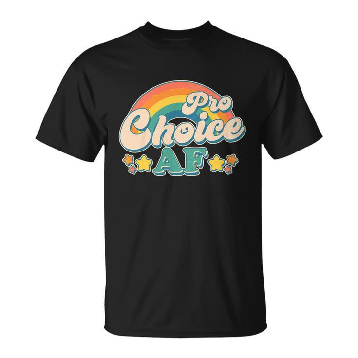 Vintage Retro Pro Choice Af Star Rainbow Unisex T-Shirt