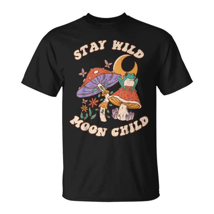Vintage Retro Stay Wild Moon Child Frog Mushroom Hippie  Unisex T-Shirt