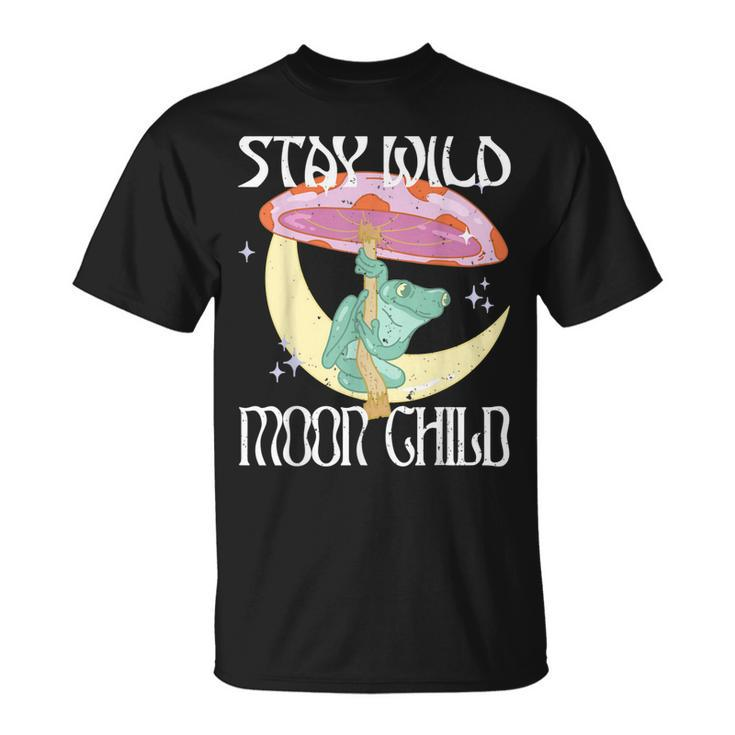 Vintage Retro Stay Wild Moon Child Frog Peace Love Hippie  Unisex T-Shirt