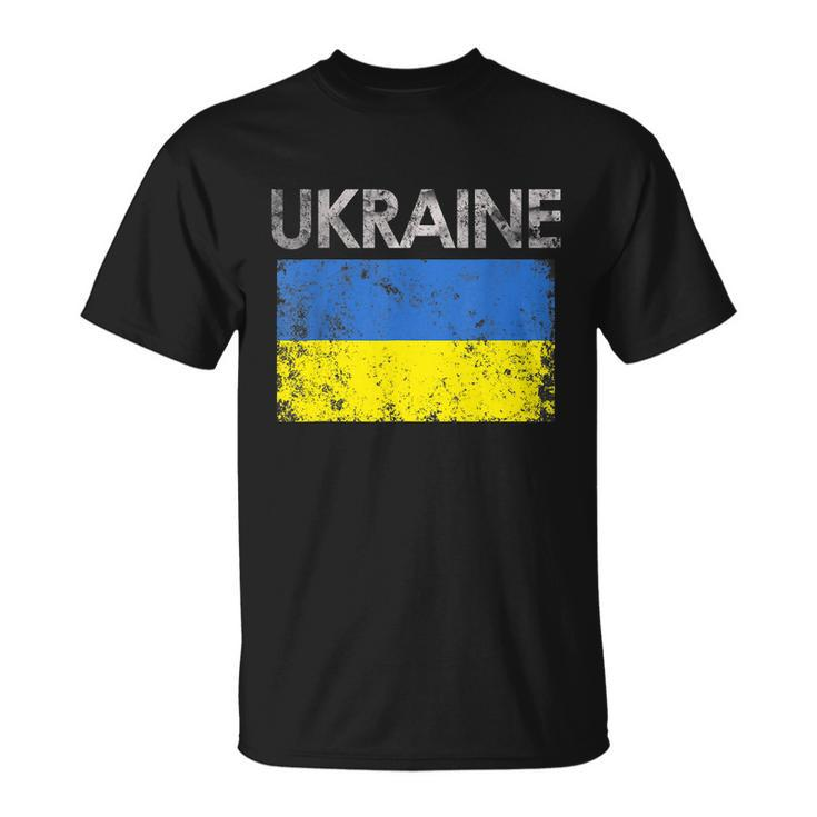 Vintage Ukraine Ukrainian Flag Pride Gift Tshirt Unisex T-Shirt