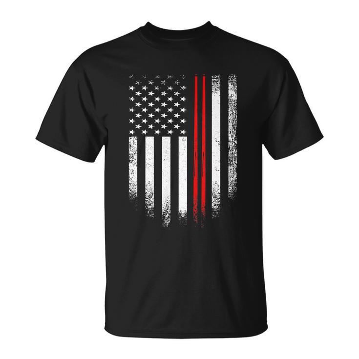 Vintage Usa Billiards Stick American Flag Patriotic Funny Meaningful Gift Unisex T-Shirt