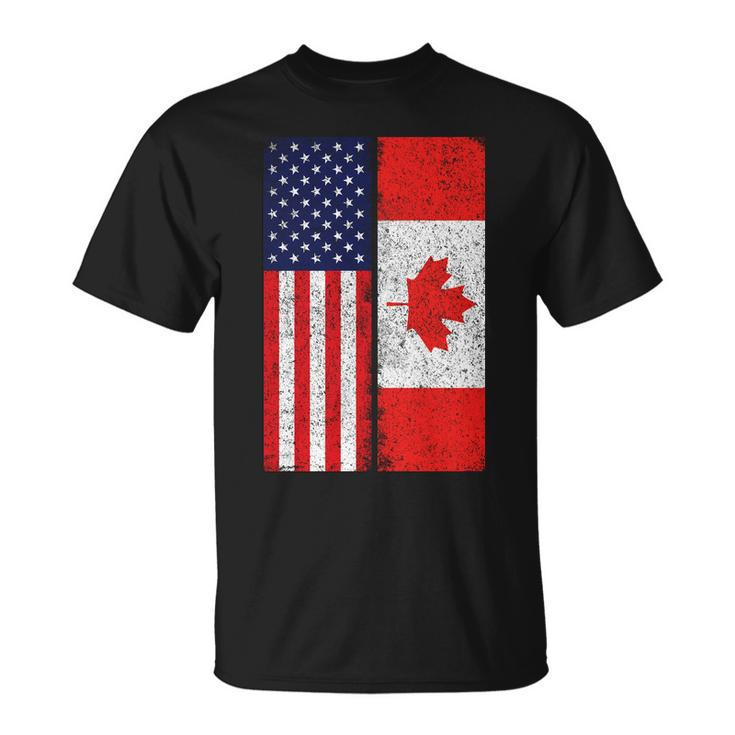 Vintage Usa Canadian Flag Unisex T-Shirt