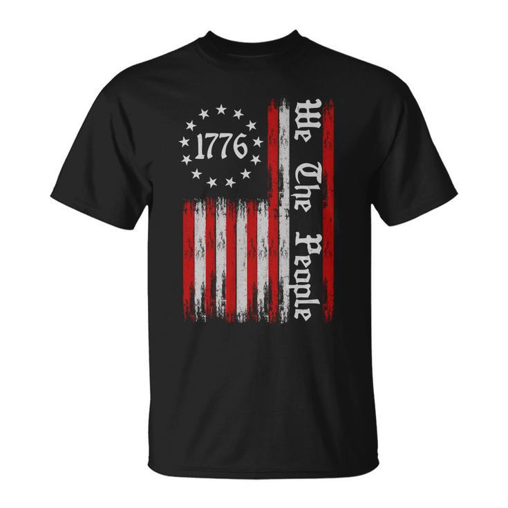 We The People 1776 Distressed Usa American Flag Unisex T-Shirt